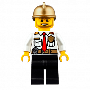 Фигурка Lego 973pb1304 Chief White Shirt with Tie City Fire cty0350 Б/У