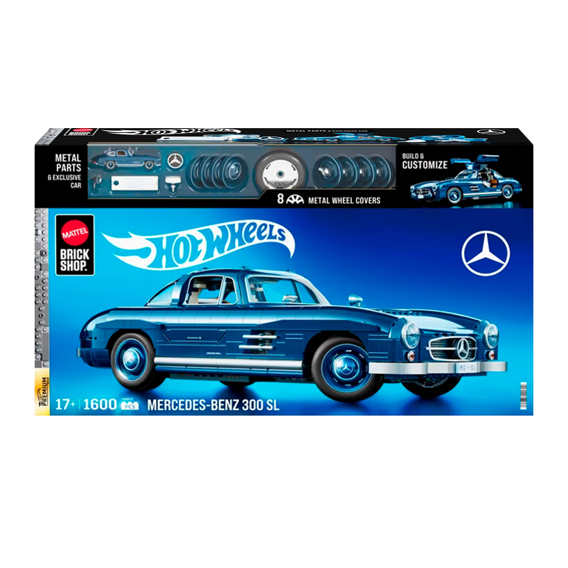 Конструктор Hot Wheels Brick Shop Mercedes-Benz 300 SL 1600 деталей HWW25 Blue - Retromagaz