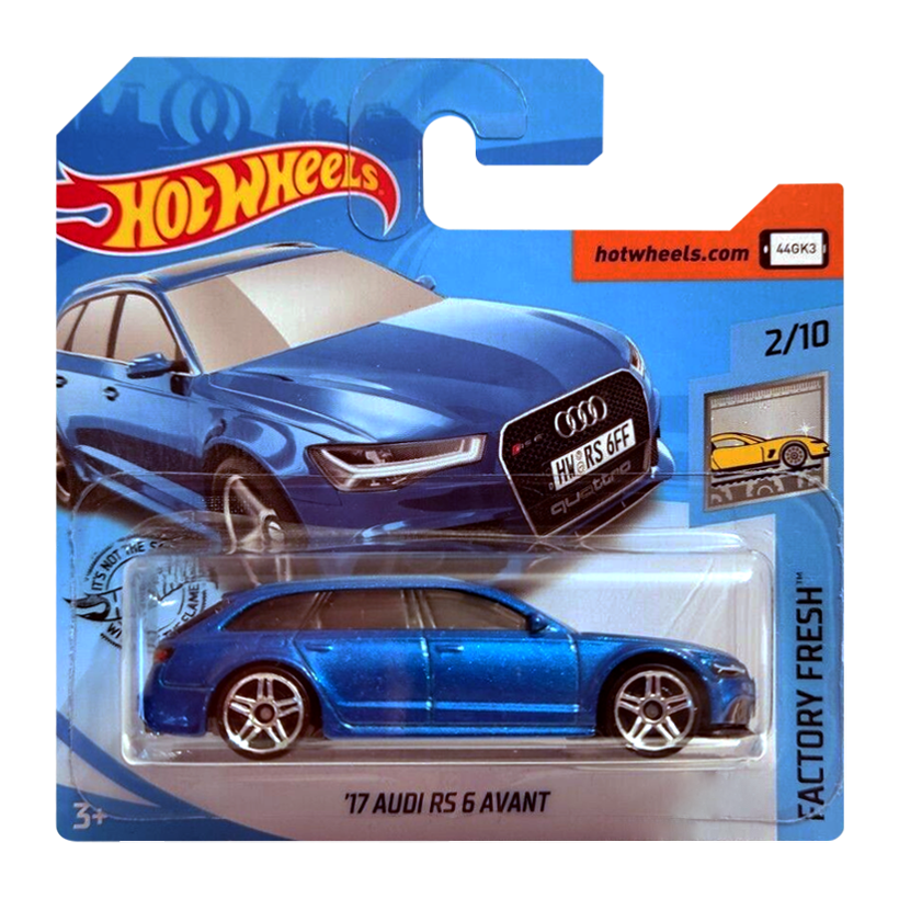 Машинка Базова Hot Wheels '17 Audi RS 6 Avant Factory Fresh 1:64 FYC11 Metallic Blue - Retromagaz