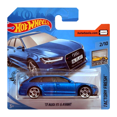 Машинка Базовая Hot Wheels '17 Audi RS 6 Avant Factory Fresh 1:64 FYC11 Metallic Blue - Retromagaz