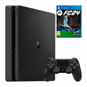 Набір Консоль Sony PlayStation 4 Slim 500GB Black Б/У  + Гра EA Sports FC 24 Російська Озвучка - Retromagaz