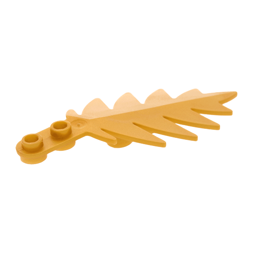 Рослина 2шт Lego Листя Tree Palm Leaf Small 8 x 3 6148 6074322 Pearl Gold Б/У - Retromagaz