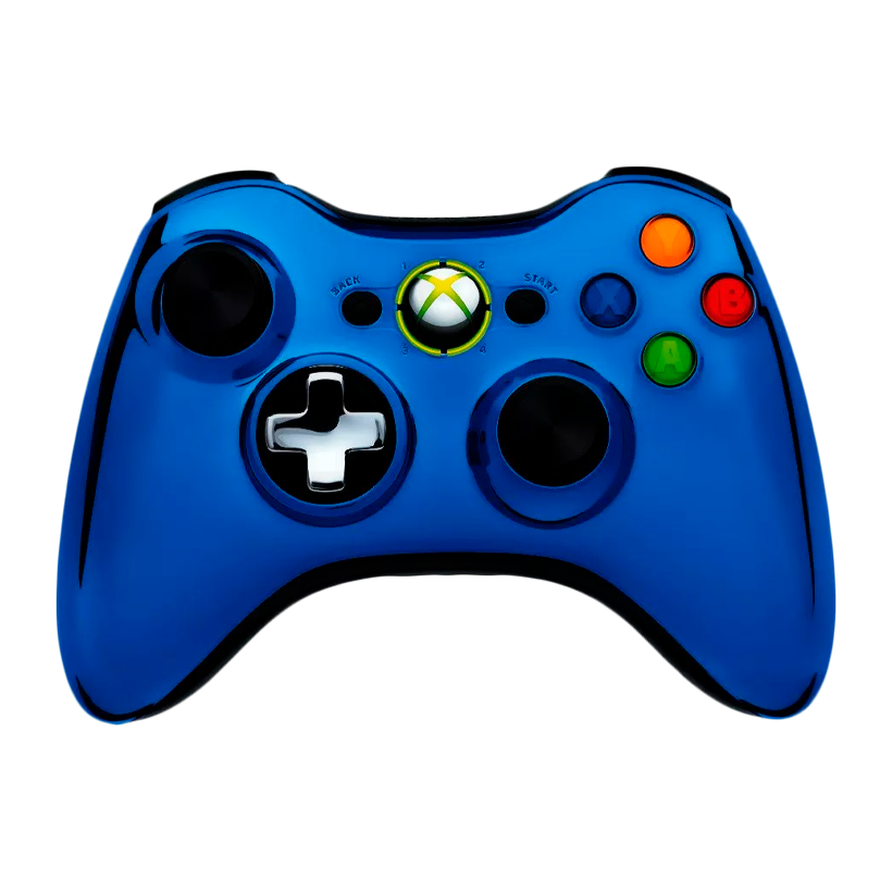 Геймпад Беспроводной Microsoft Xbox 360 Chrome Series Blue Б/У - Retromagaz