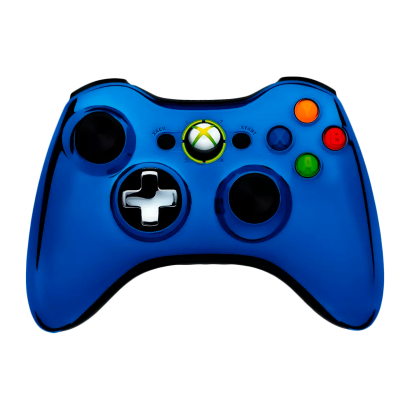 Геймпад Бездротовий Microsoft Xbox 360 Chrome Series Blue Б/У - Retromagaz