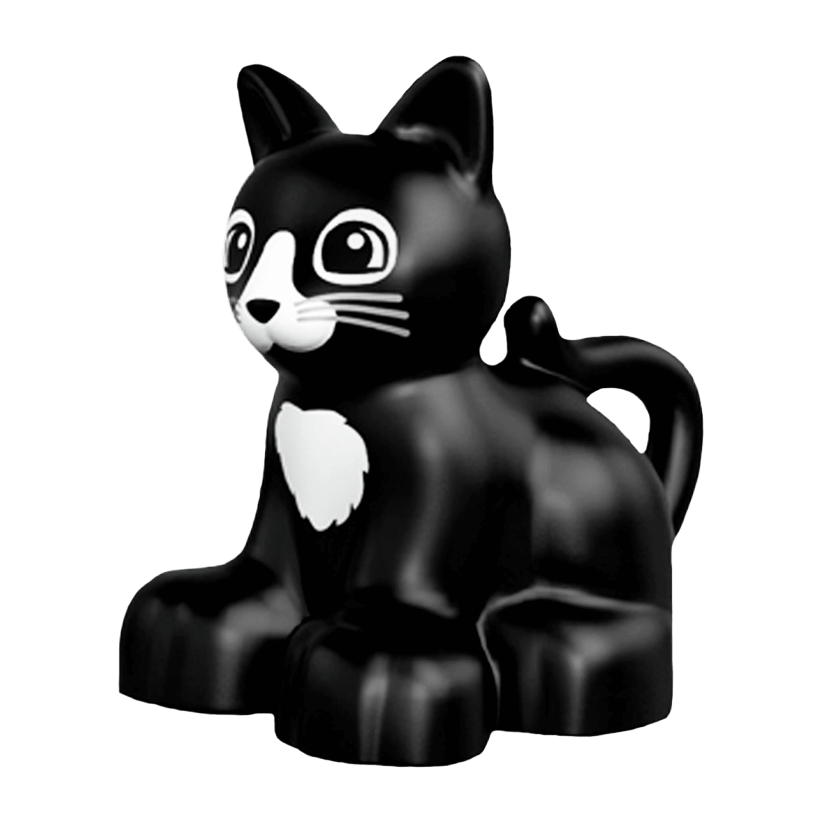 Фігурка Lego Animals Cat Black Eyes and Nose Duplo 17865pb02 Б/У - Retromagaz