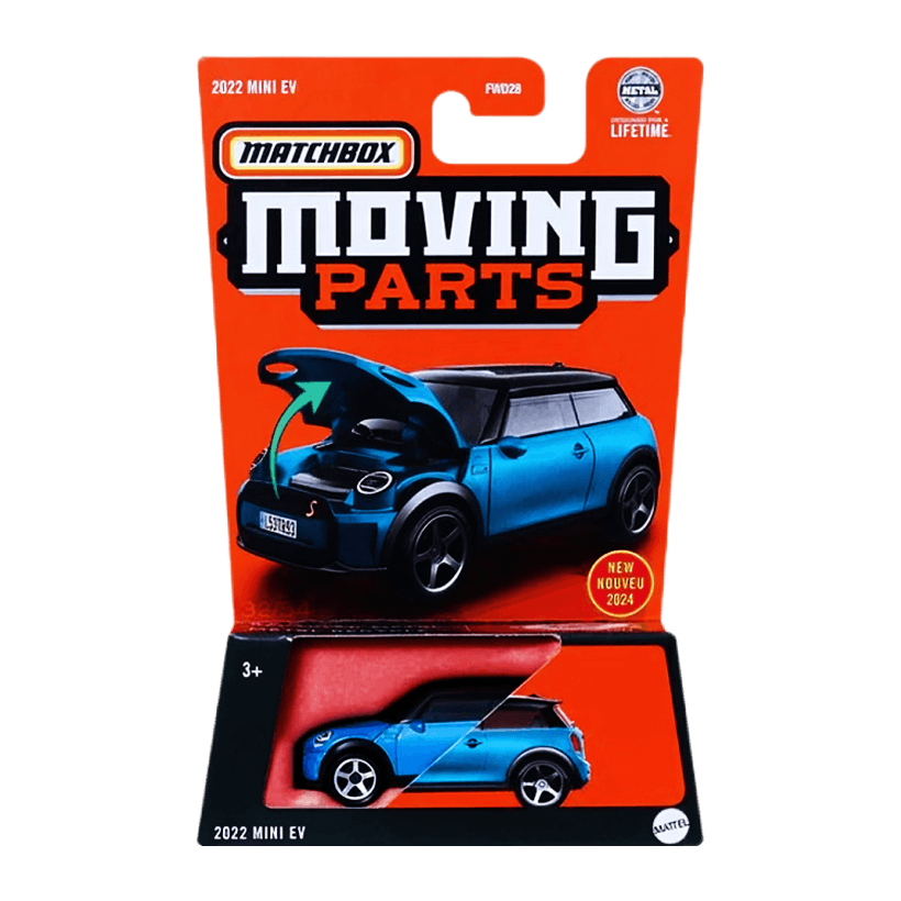 Тематична Машинка Matchbox Mini Cooper 2022 Mini EV Moving Parts 1:64 FWD28/HVM80 Blue - Retromagaz