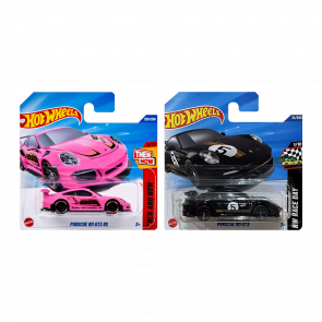 Набір Машинка Базова Hot Wheels Porsche 911 GT3 RS Then and Now 1:64 JBB35 Pink  + Black Набір Машинка Базова Hot Wheels Porsche 911 GT3 RS Then and Now 1:64 JBB35 Pink  + Black - Retromagaz