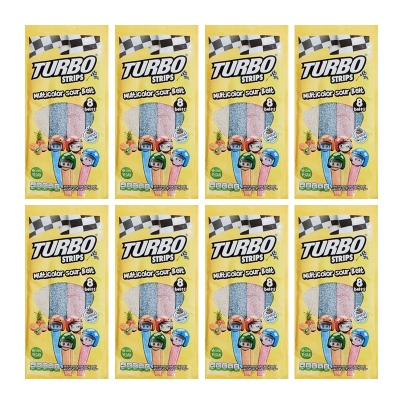 Набір Цукерки Жувальні 8шт Turbo Strips Sour Belt 80g 8684730619521 - Retromagaz