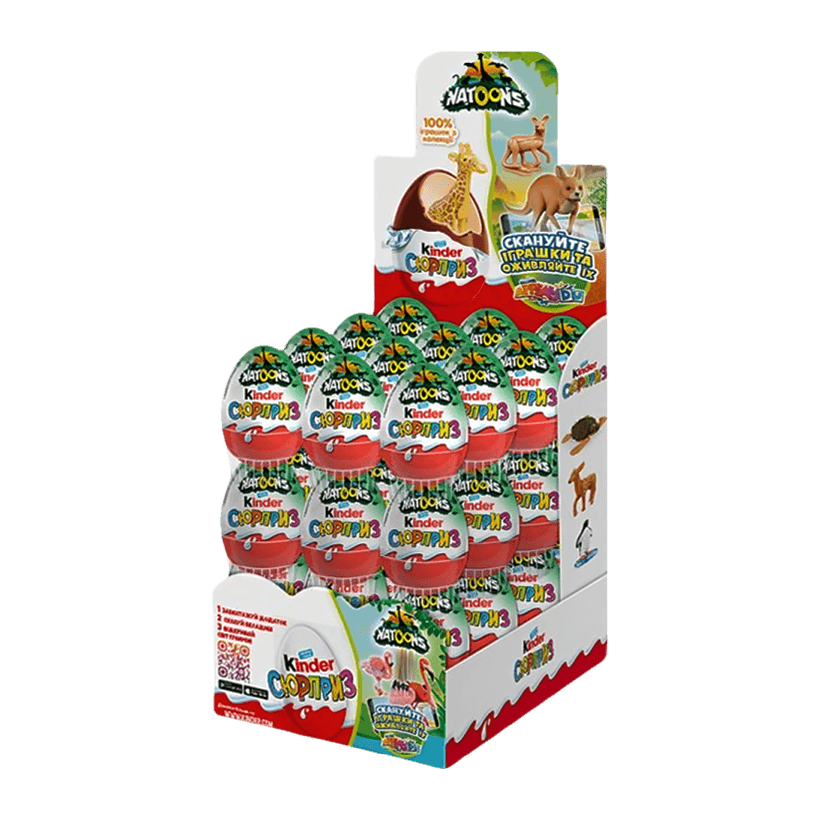 Набір Шоколадне Яйце 36шт Kinder Surprise Natoons 20g - Retromagaz