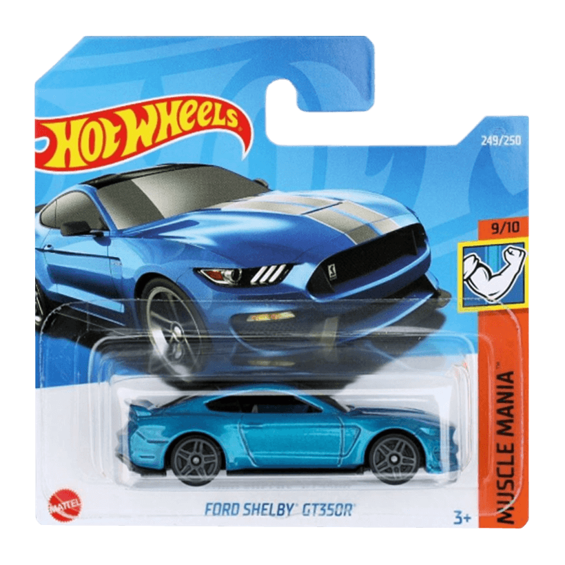 Машинка Базова Hot Wheels Ford Shelby GT350R Muscle Mania 1:64 HCW36 Blue - Retromagaz