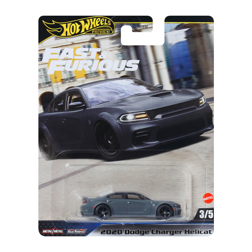 Машинка Premium Hot Wheels 2020 Dodge Charger Hellcat Fast & Furious 1:64 JBL96 Grey - Retromagaz