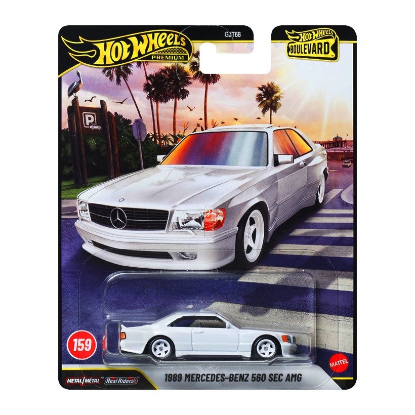 Машинка Premium Hot Wheels 1989 Mercedes-Benz 560 SEC AMG Boulevard 1:64 JHW37 White - Retromagaz