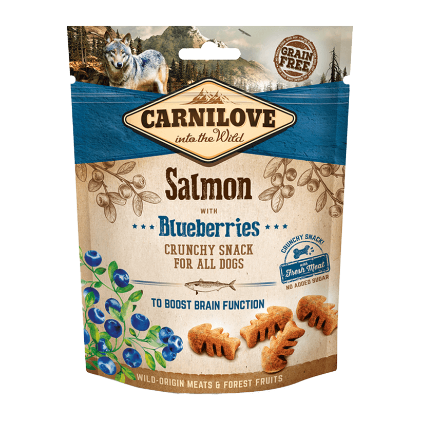 Лакомства для Собак Carnilove Dog Crunchy Snack Salmon with Blueberries 200g - Retromagaz