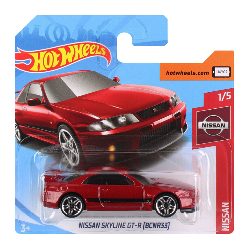 Машинка Базовая Hot Wheels Skyline GT-R (BCNR33) Nissan 1:64 FYD17 Red - Retromagaz