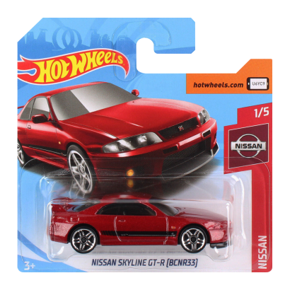 Машинка Базовая Hot Wheels Skyline GT-R (BCNR33) Nissan 1:64 FYD17 Red - Retromagaz