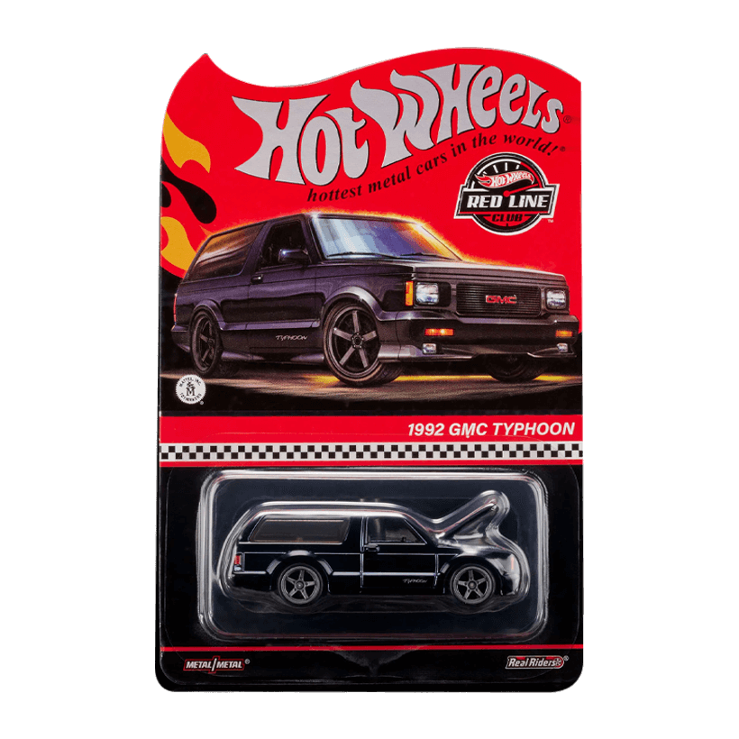 Машинка Premium Hot Wheels 1992 GMC Typhoon Red Line Club RLC 1:64 HWF06 Black - Retromagaz