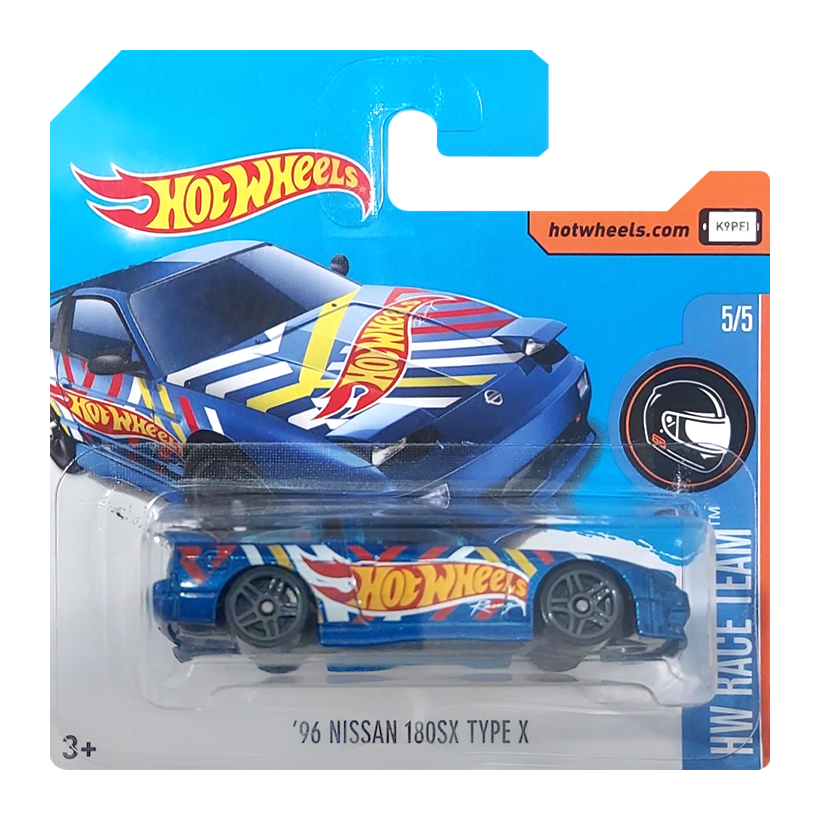 Машинка Базовая Hot Wheels '96 Nissan 180SX Type X Race Team 1:64 DTY69 Blue - Retromagaz