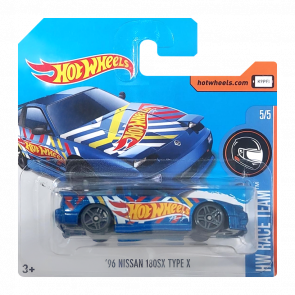 Машинка Базовая Hot Wheels '96 Nissan 180SX Type X Race Team 1:64 DTY69 Blue - Retromagaz