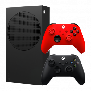 Набор Консоль Microsoft Xbox Series S 1TB Carbon Black Новый  + Геймпад Беспроводной Controller Pulse Red