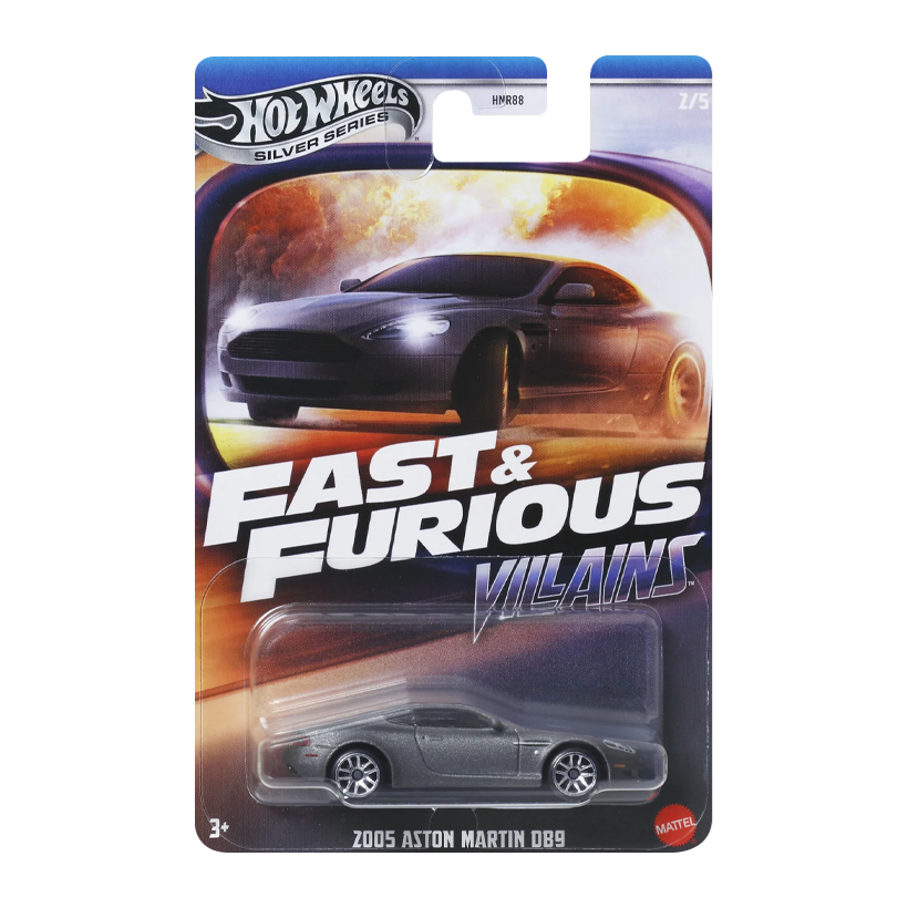 Тематическая Машинка Hot Wheels 2005 Aston Martin DB9 Villains Fast & Furious 1:64 JBY35 Silver - Retromagaz