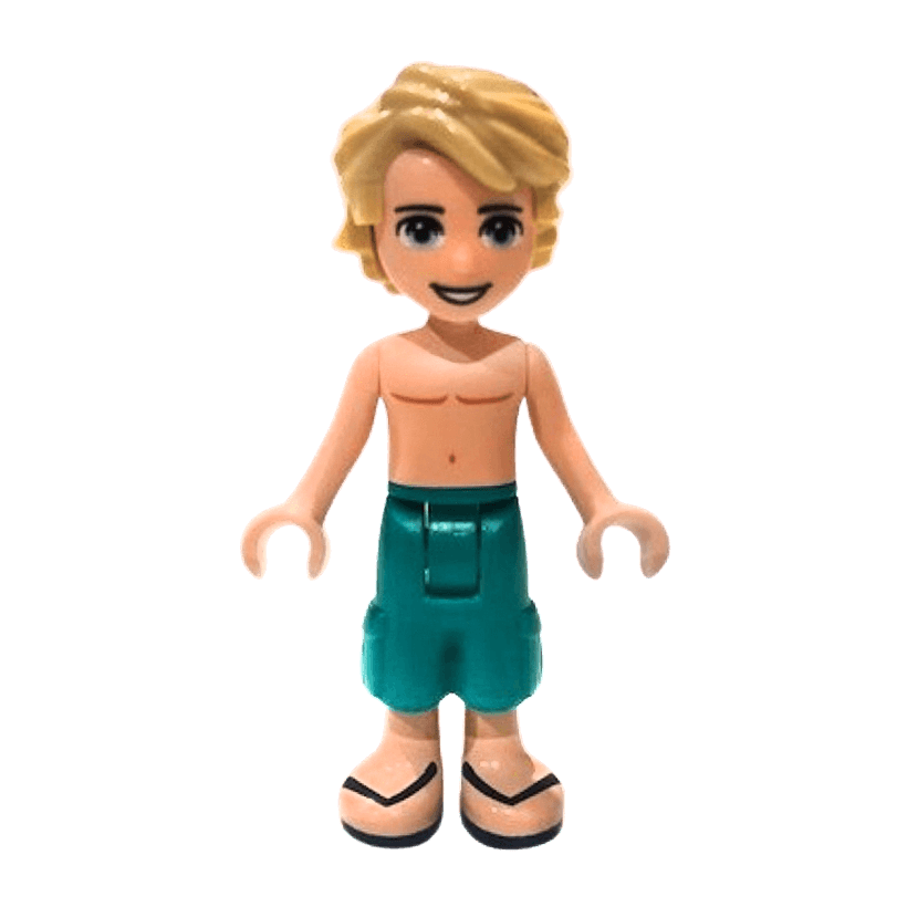 Фигурка Lego Boy Mason Dark Turquoise Shorts Friends frnd379 1 Б/У - Retromagaz