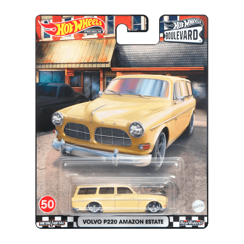 Машинка Premium Hot Wheels Volvo P220 Amazon Estate Boulevard 1:64 HCR13 Tan - Retromagaz
