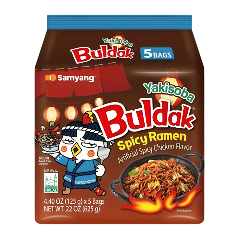 Набор Лапша 5шт Samyang BuldakYakisoba (Якисоба) Острая 145g - Retromagaz