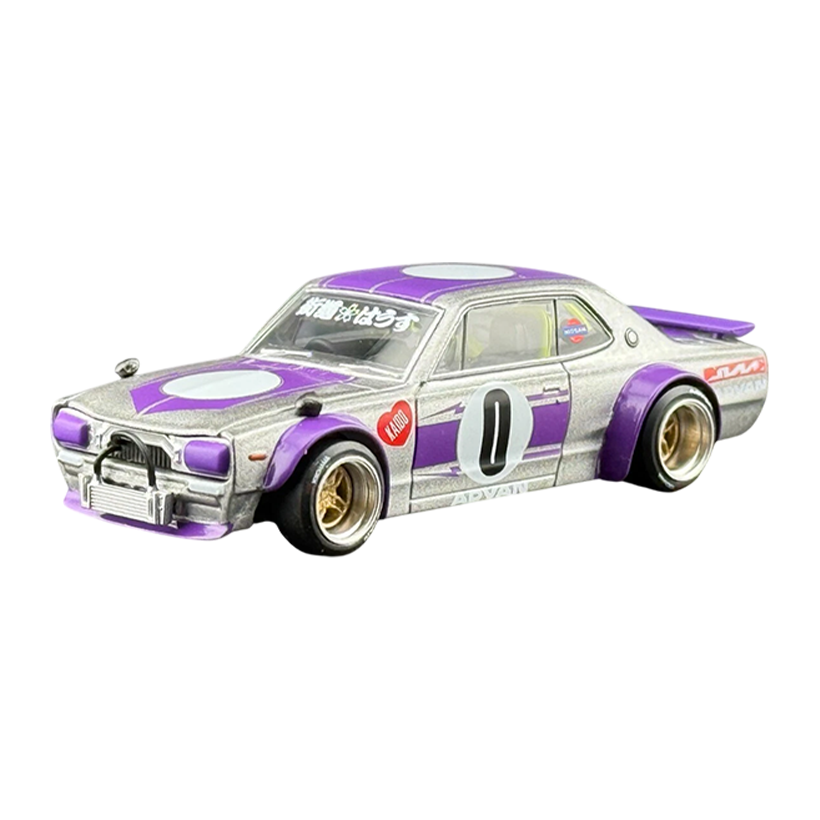 Машинка Premium Kaido House x MiNI GT Nissan Skyline 2000GT-R (KPGC10) Kaido Works V1 1:64 KGMG165 Silver - Retromagaz
