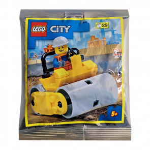 Конструктор Lego Фігурка Worker with Steamroller Foil Pack City 952210 cty1509 Новий - Retromagaz