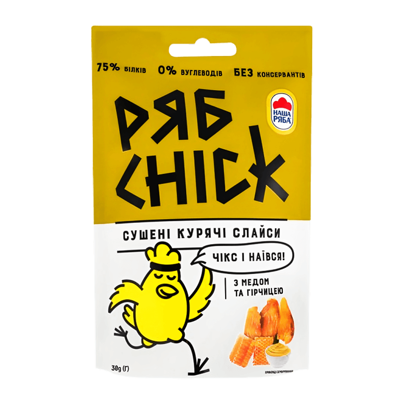 Слайси РябChick Курячі з Гірчицею та Медом Сушені 30g - Retromagaz
