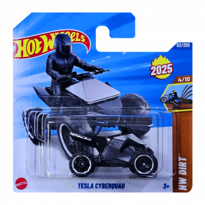 Машинка Базовая Hot Wheels Tesla Cyberquad Dirt 1:64 HYW31 Silver - Retromagaz