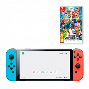 Набор Консоль Nintendo Switch OLED Model HEG-001 64GB Blue Red Новый + Игра Super Smash Bros. Ultimate Набор Консоль Nintendo Switch OLED Model HEG-001 64GB Blue Red Новый + Игра Super Smash Bros. Ultimate - Retromagaz