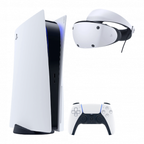 Набор Консоль Sony PlayStation 5 Blu-ray 825GB White Б/У  + Очки Виртуальной Реальности Проводной VR2