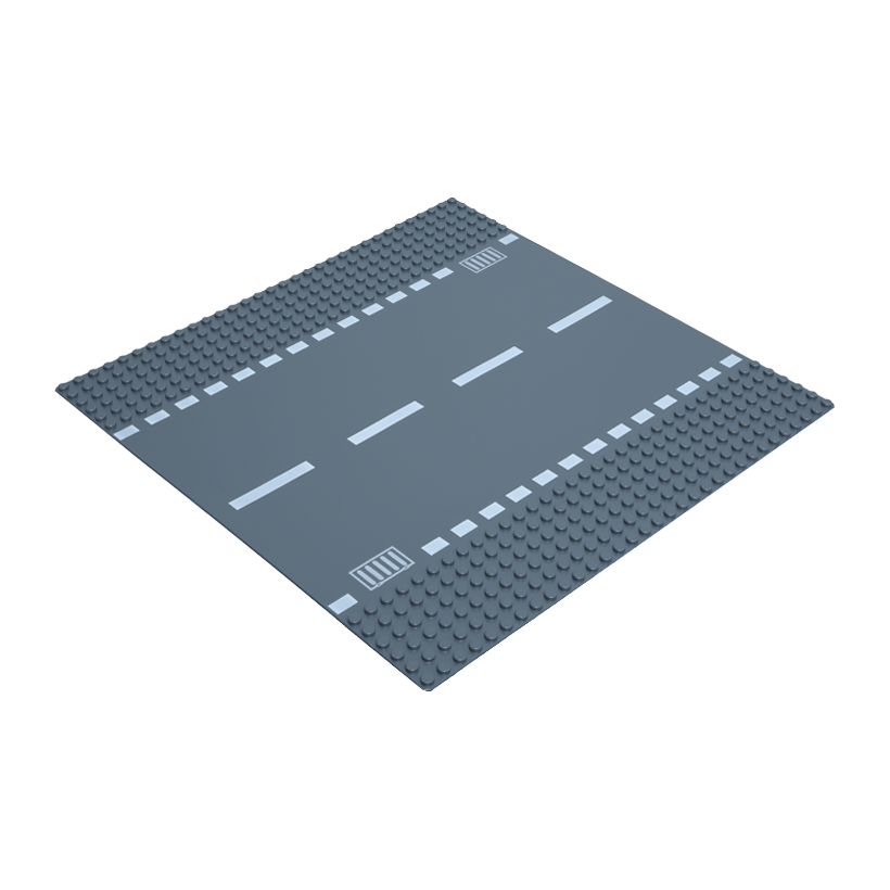 Пластина Lego Базова Дорога Baseplate Road 6-Stud Straight with White Dashed Lines and Storm Drain Pattern 32 x 32 44336px4 44336 54201 4277471 Dark Bluish Grey Б/У - Retromagaz