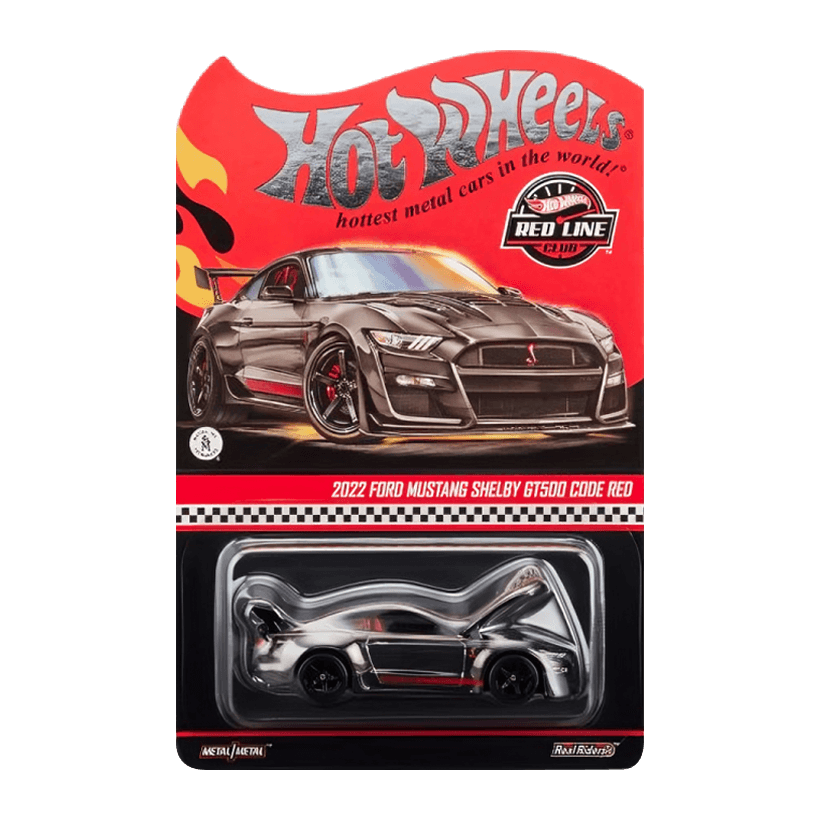 Машинка Premium Hot Wheels 2022 Ford Mustang Shelby GT500 Code Red Red Line Club RLC 1:64 HWF05 Silver - Retromagaz