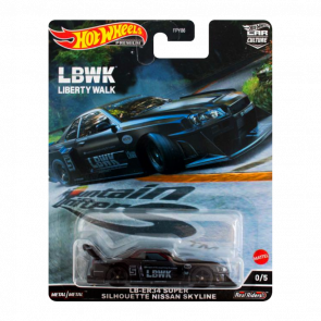 Машинка Premium Hot Wheels LB-ER34 Super Silhouette Nissan Skyline Chase Mountain Drifters 1:64 HCK01 Black - Retromagaz