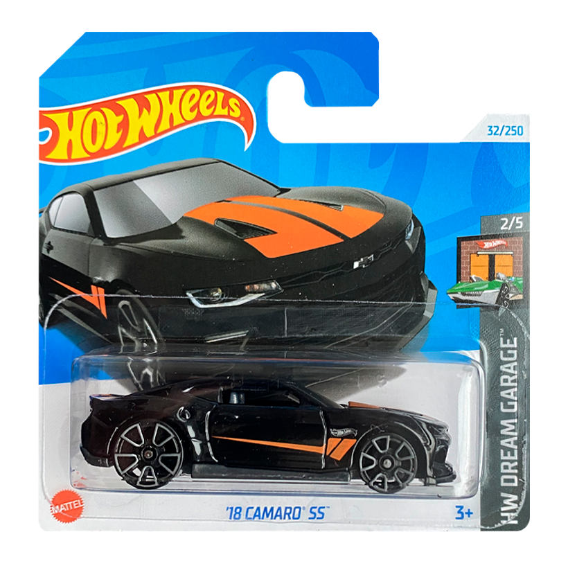 Машинка Базова Hot Wheels '18 Camaro SS Dream Garage 1:64 HTB50 Black - Retromagaz