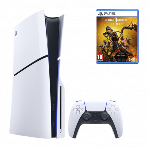 Набір Консоль Sony PlayStation 5 Slim Blu-ray 1TB White Новий  + Гра Mortal Kombat 11 Ultimate Edition Російські Субтитри - Retromagaz