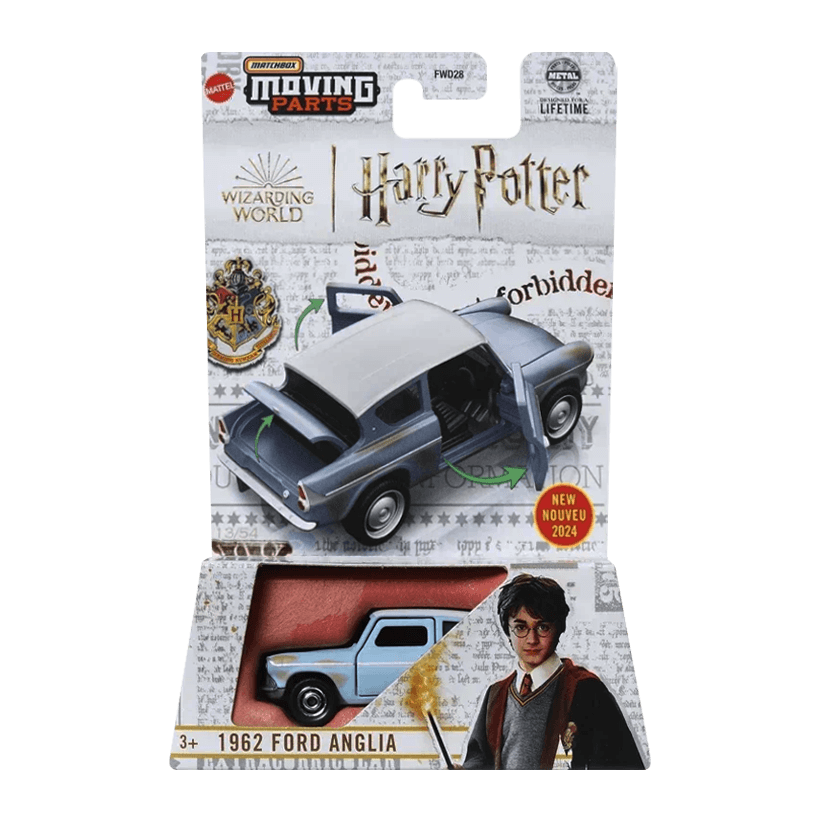 Тематична Машинка Matchbox 1962 Ford Anglia Harry Potter Moving Parts 1:64 FWD28/HVM71 Blue - Retromagaz