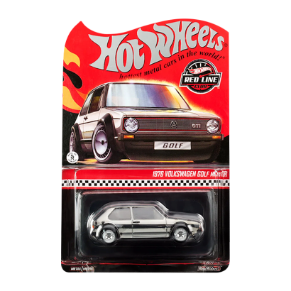 Машинка Premium Hot Wheels 1976 Volkswagen Golf MK1 GTI Red Line Club RLC 1:64 JCP07 Grey - Retromagaz