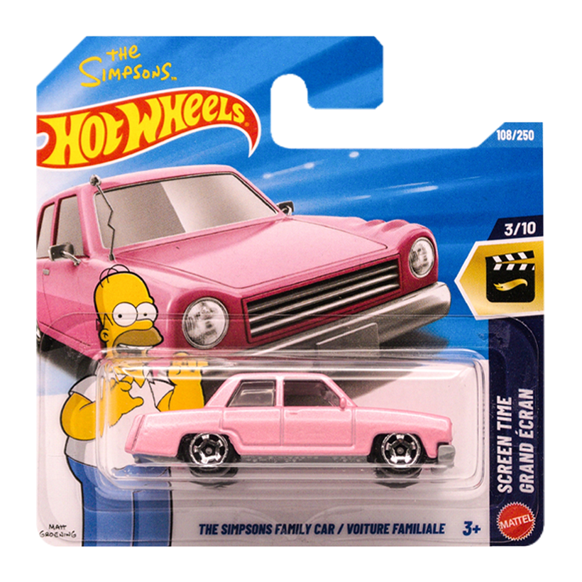 Машинка Базова Hot Wheels The Simpsons Family Car Screen Time 1:64 JJJ68 Pink - Retromagaz