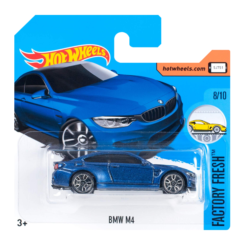 Машинка Базова Hot Wheels BMW M4 Factory Fresh 1:64 DTX57 Dark Blue - Retromagaz