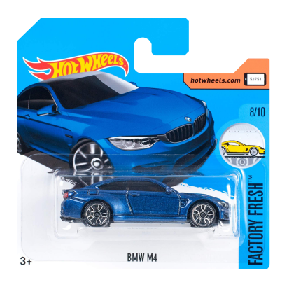 Машинка Базовая Hot Wheels BMW M4 Factory Fresh 1:64 DTX57 Dark Blue - Retromagaz