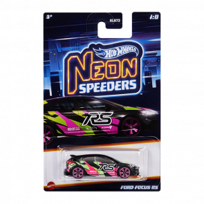 Тематична Машинка Hot Wheels Ford Focus RS Neon Speeders 1:64 HLH72/HLH73 Black - Retromagaz