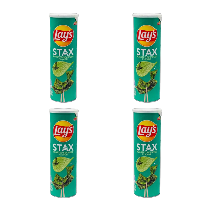 Набор Чипсы 4шт Lay's Stax Seaweed Азиатские со Вкусом Нори 90g - Retromagaz