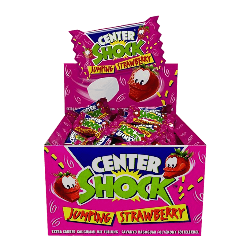 Набор Жевательная Резинка 100шт Center Shock Strawberry 4g - Retromagaz