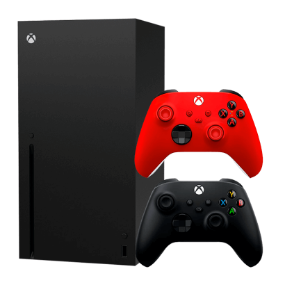 Набор Консоль Microsoft Xbox Series X 1TB Black Новый  + Геймпад Беспроводной Controller Pulse Red - Retromagaz