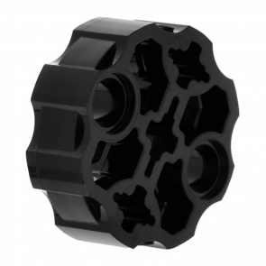 Technic Lego 2 Pin Holes and 3 Axle Holes З'єднувач Круглий 98585 31511 31520 6156897 6186133 Black 10шт Б/У - Retromagaz