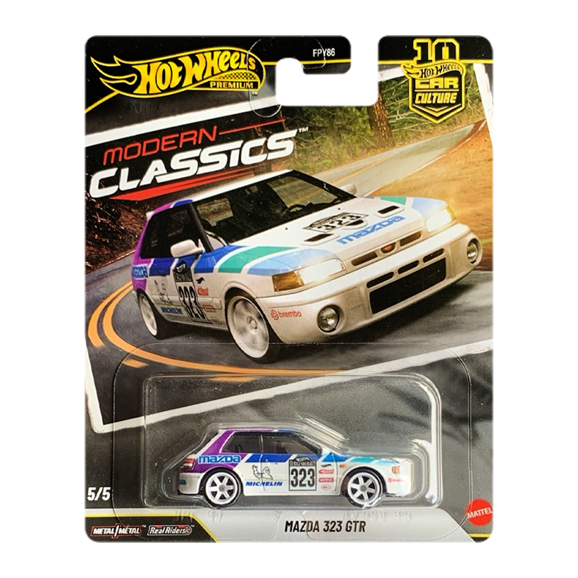 Машинка Premium Hot Wheels Mazda 323 GTR Modern Classics 1:64 JKF17 White - Retromagaz
