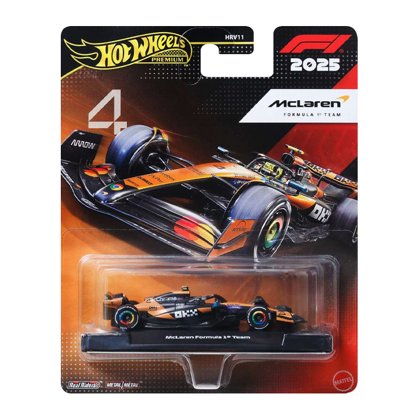 Машинка Premium Hot Wheels McLaren Formula 1 Team (#4 Lando Norris) 1:64 JKD88 Orange - Retromagaz